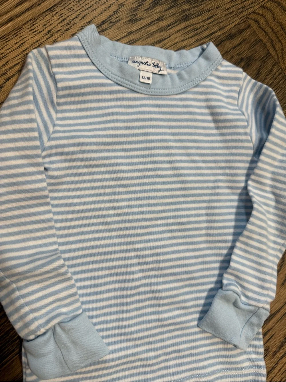 Magnolia Baby’s Light Blue Stripe Cotton Pajama Set